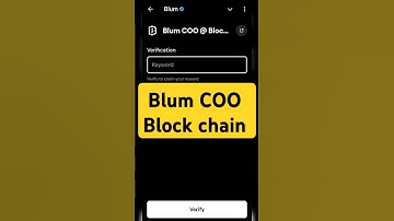 Blum coo Blockchain| Blum Verify Code | Blum today Video Code |  #blumverifycode #blum #code