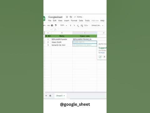 How to change text case to UPPERCASE in Google Sheets #shorts - YouTube