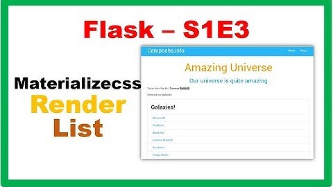 Flask S1E3: Pass and Render List in Materializecss Cards