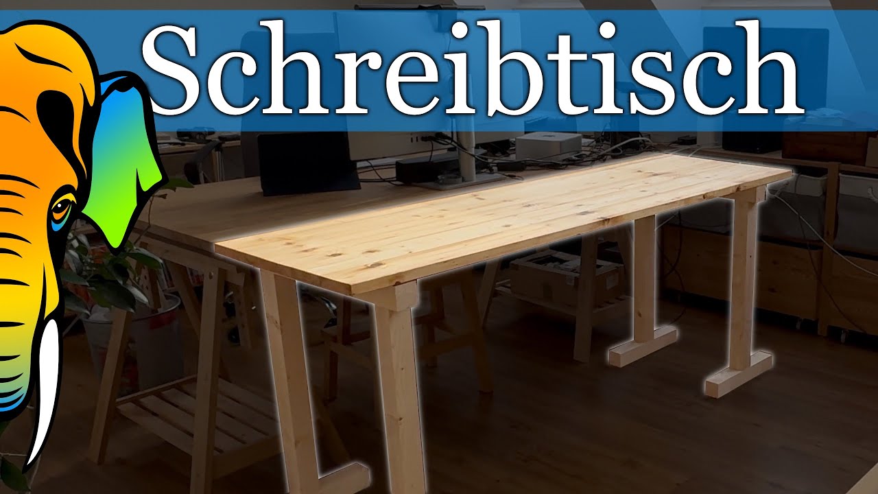 Platte + Böcke = Schreibtisch