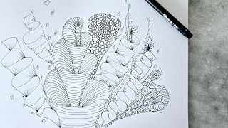 Underthesea | Zentangle | Easy Doodle | Follow Along Tutorial | Art Therapy |