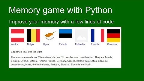 Memory Game with Python in no time