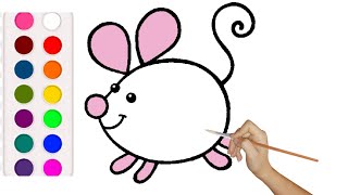Drawing a mouse for kids / Bolalar uchun Sichqoncha rasm chizish / Как нарисовать мышь для детей