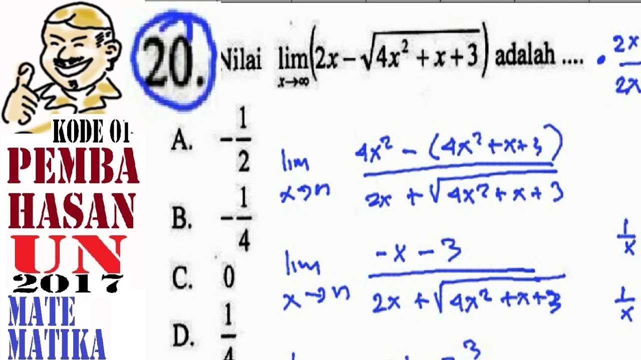 Jawaban Soal Un Matematika Sma 2017 Kumpulan Contoh