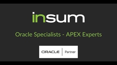 Insum. Oracle Specialists. APEX Experts.