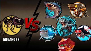 MEGAHORN Vs All Legendary Megalodons | Most Epic Video