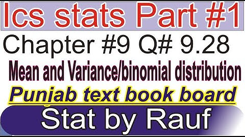q9.28 ics stat part1 ch9 q28|Punjab text book expected no of women ||11th class stat/statsrauf
