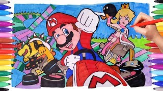 SUPER MARIO Coloring Pages | Drawing and Coloring Super Mario Princess Peach | Kids Coloring Book