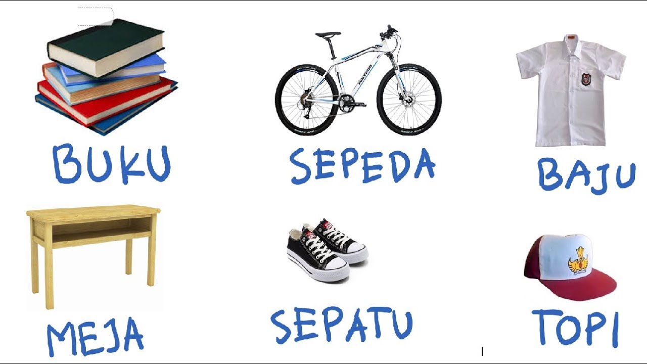 Belajar Menulis Kata  sederhana perlengkapan sekolah  dengan 