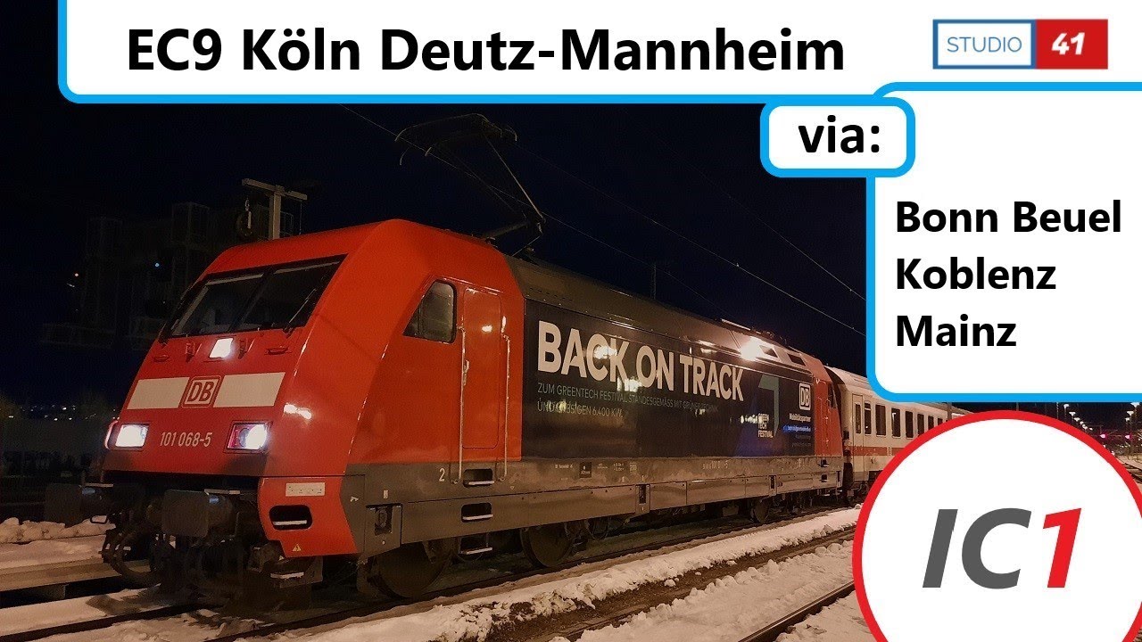 Köln Deutz-Mannheim *EC9* (SBB II BR101) Führerstandsmitfahrt/Cabride
