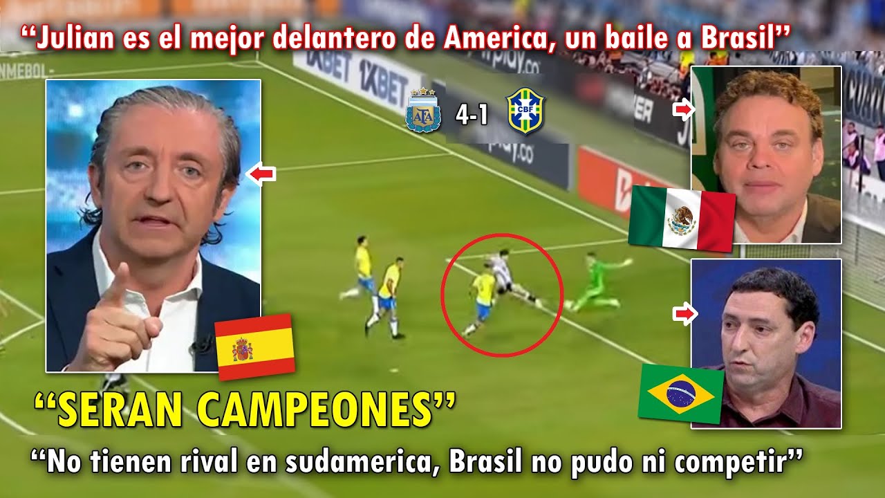 "ARGENTINA APLASTO a BRASIL" PERIODISTAS del MUNDO se RINDEN tras GOLEADA de ARGENTINA VS BRASIL 4-1