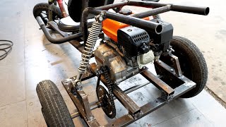 Mind Blowing Motorized Drift Trike Super Build - 7hp Gasoline Engine Auto Clutch Drive