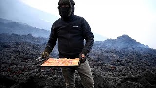 Salsa, queso y lava: la pizza al calor del volcán de Pacaya