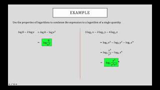 Precalculus - Chapter 3.3.3 Condensing Logarithms