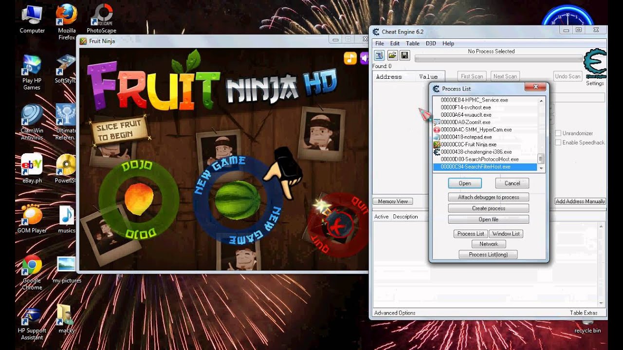 FRUIT NINJA HD! HACK Using Cheat Engine 6.2 - YouTube