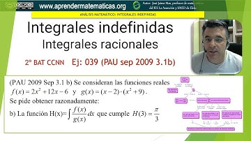 Integral racional. Raíces real y complejas. CCNN2 039 PAU sep 2009 3.1b. José Jaime Mas