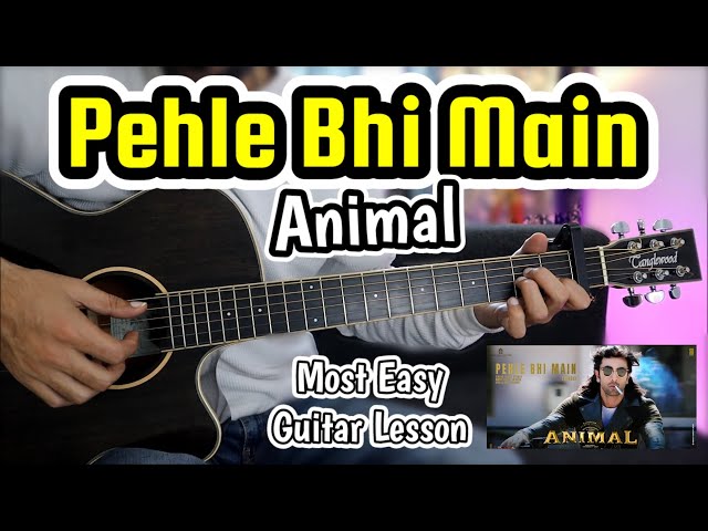 Pehle Bhi Main - Animal - Vishal Mishra - Guitar Lesson Chords Cover Most Easy class=