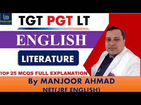 TGT | PGT | LT GRADE ENGLISH || LITERATURE PRACTICE -2 || BY- MANJOOR AHMAD || #BISWANICLASSES