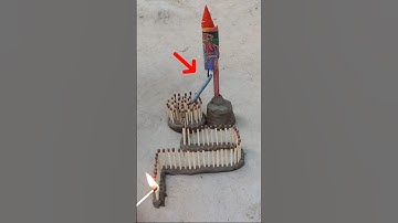 Amazing Matchstick Chain Reaction to Light a Rocket Firework! 😀 #shortsvideo  #scienceexperiment