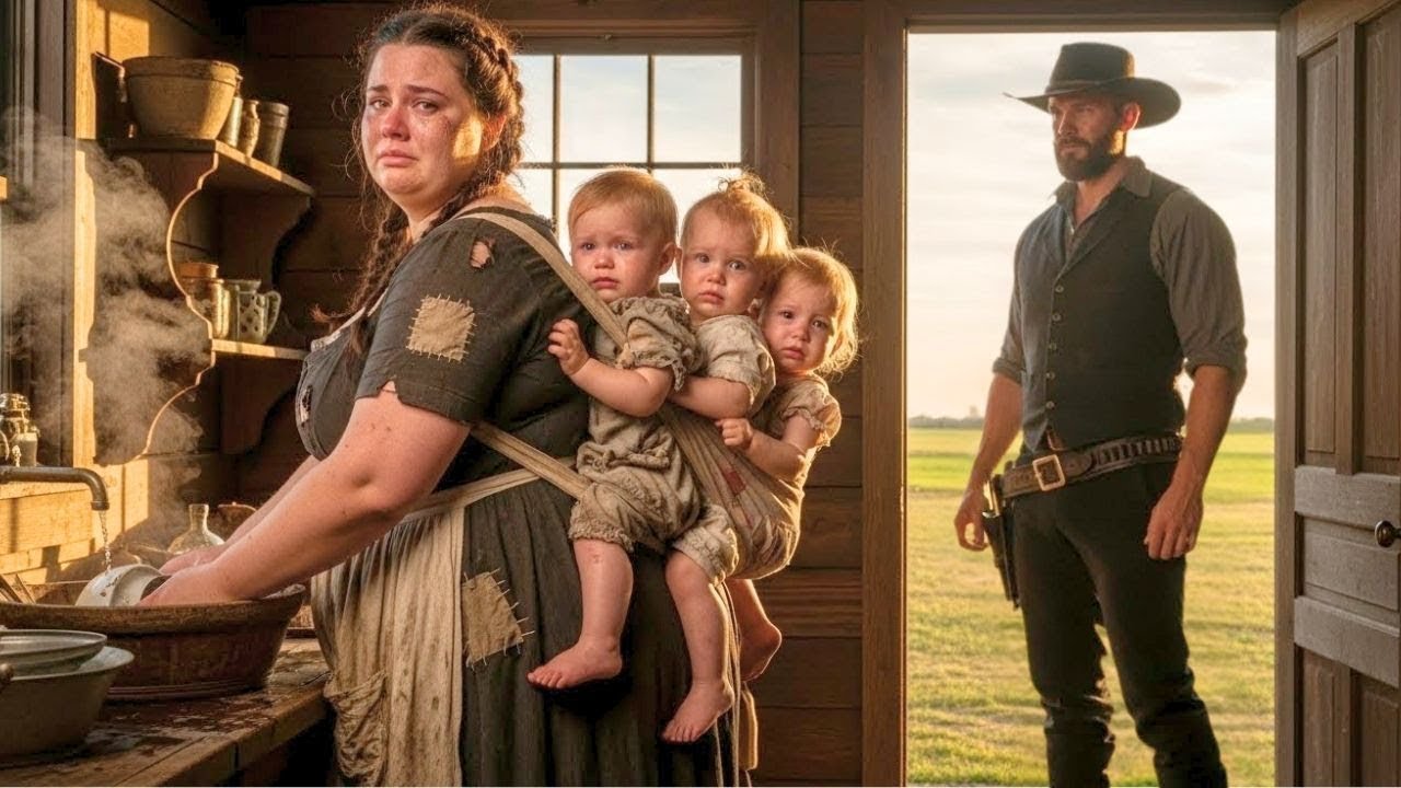 Viuda con curvas lavaba platos. El vaquero gigante no la dejó ir.