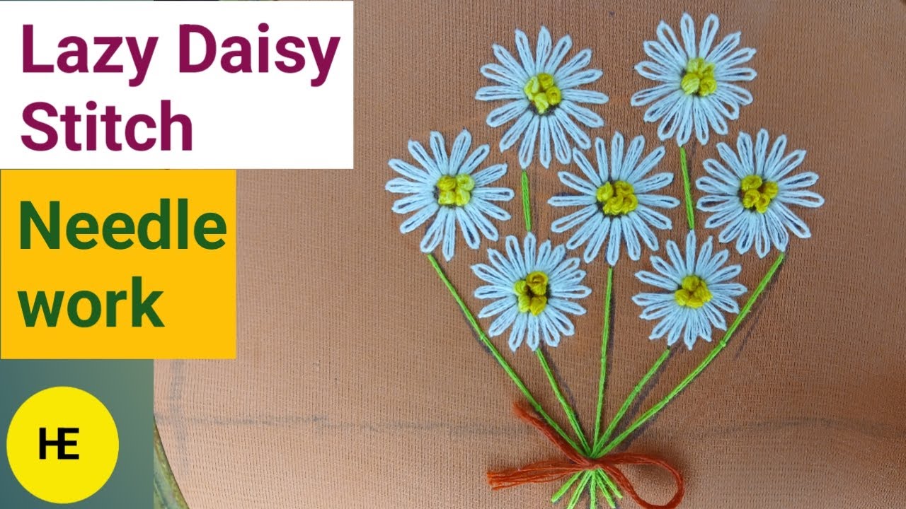 Lazy Daisy Stitch flower design. Hand embroidery . #Hand #embroidery ...