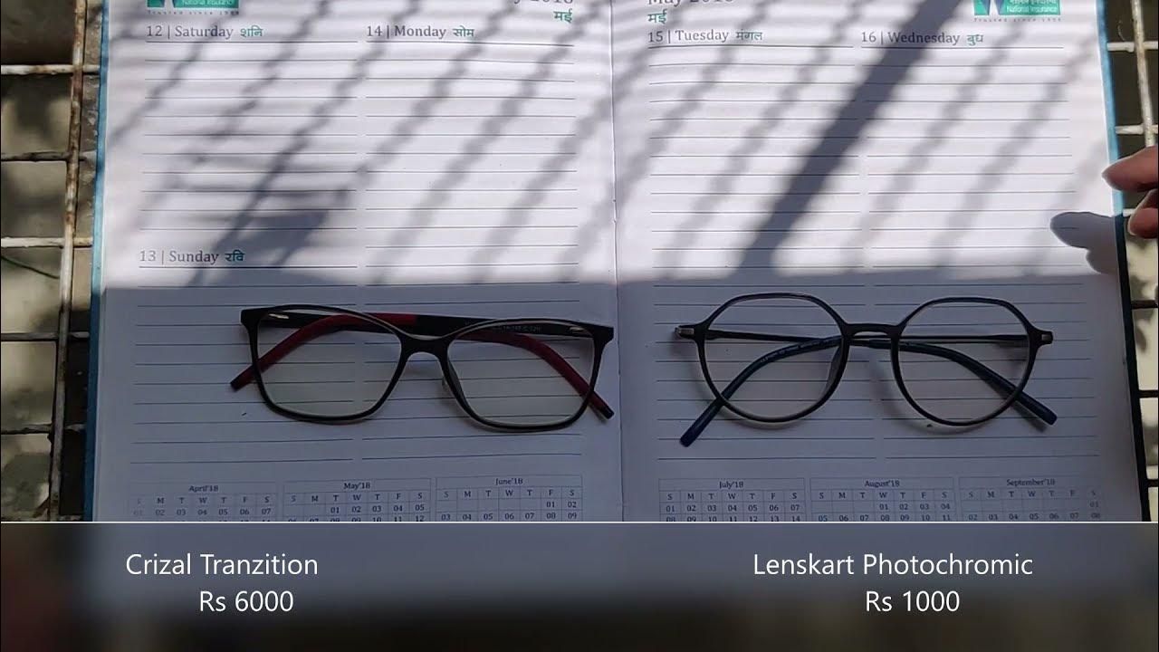 Lenskart Photochromic Vs Crizal Transition Lens YouTube