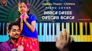 Unakku thaan - Chithha Song Piano Cover with NOTES | AJ Shangarjan | AJS