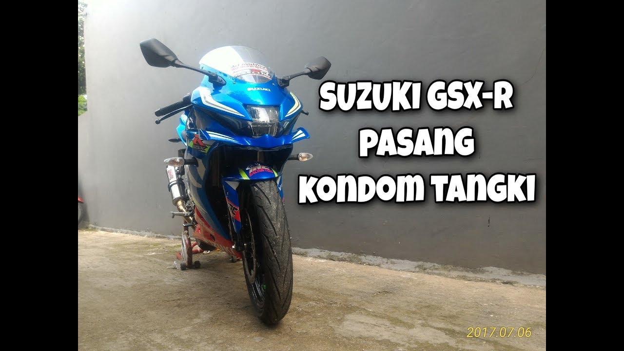  modifikasi  suzuki GSX R150 pasang kondom tangki dll YouTube