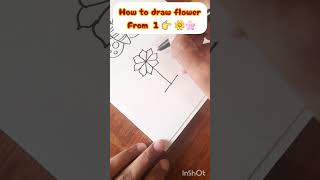 Draw a Beautiful Flower Using Number 1 🌸 Easy Trick Drawing #Shorts #drawing