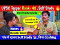 Upsc topper rank 48  candidate    job   first attempt  