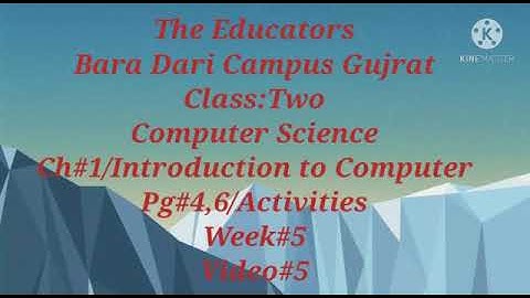 Class:2/Comp/Ch#1/Introduction to Computer/Pg#4,6/Activities/Week#5/Video#5.