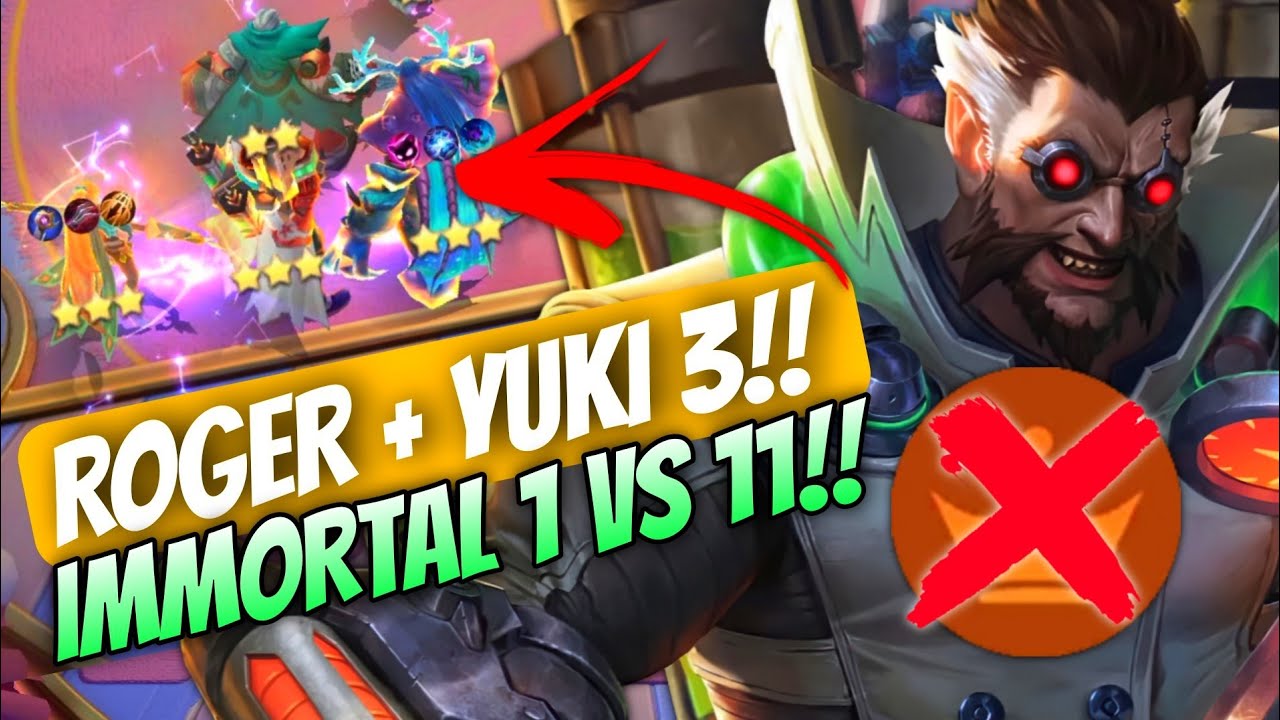 CRAZY 1 VS 11 !! HYPER ROGER + YUKI 3 !! MAGIC CHESS MOBILE LEGENDS