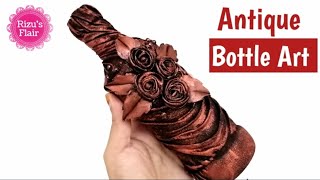 Antique Bottle Art | Best out of waste | Easy Glass bottle craft for Beginners