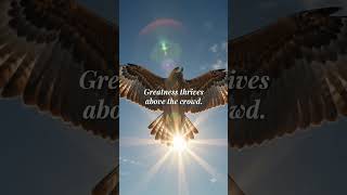 Eagles don't fly with sparrows. They soar above the storm..