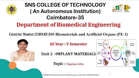 Titanium alloy|BioMaterials and Artificial Organs|SNS Institutions