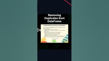 Removing Duplicates from DataFrame #ai #artificialintelligence #machinelearning #aiagent Removing