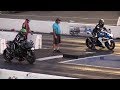 H2 Kawasaki vs GSXR 1000 Suzuki - drag racing of superbikes