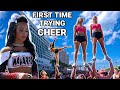 First time trying cheer stunts ft gabi butler 