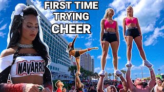 FIRST TIME TRYING CHEER STUNTS FT GABI BUTLER!!! 👀