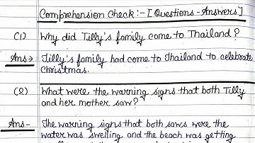 NCERT- CLASS 8 ENGLISH (ANIMATED) CHAPTER 2 : THE TSUNAMI (QUESTION-ANSWER) | SHORT ANSWERS