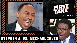 Stephen A. laughs throughout Michael Irvin's argument on the Cowboys 🤣 | First Take thumbnail
