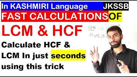 Part7 Fast Calculations of HCF and LCM JKSSB CLASS IV EXAM KASHMIRI LANGUAGE