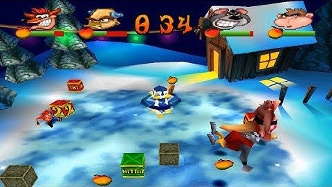 Crash Bash Gameplay - Crystal Challenge 13 Snow Bash