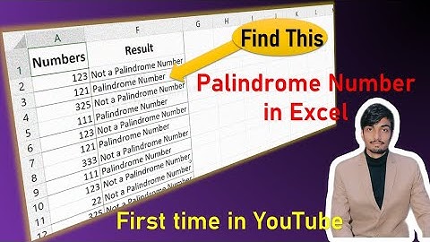 First time in Excel to find Palindrome number | interview Special | @amitcode