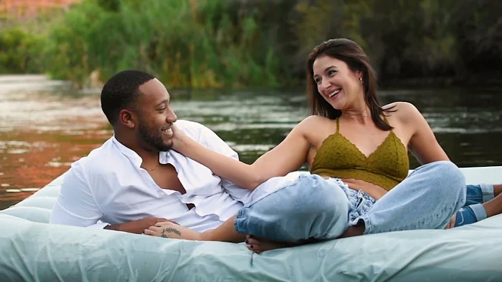Couple on Floating Mattress Photoshoot on River