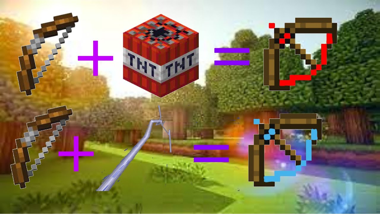 how to make an explosive bow and lightning bow in minecraft bedrock