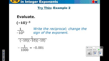 Pre-Algebra 2.8 Patterns in Integer Exponents