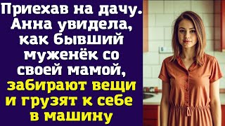 Приехав на дачу. Анна увидела, как бывший муженёк со своей мамой, забирают вещи и грузят к себе