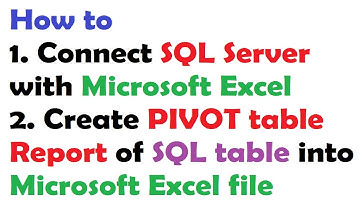 Generating Pivot Table from SQL Server table into Microsoft Excel File