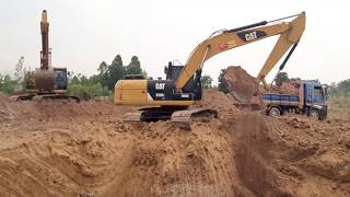 CAT 320D2 GC แพคคู่ บุกบุรีรัมย์ เล่นสุดบูม เร็วจัด คนขับ MTS ดั้มแรง excavator and truck EP.6692